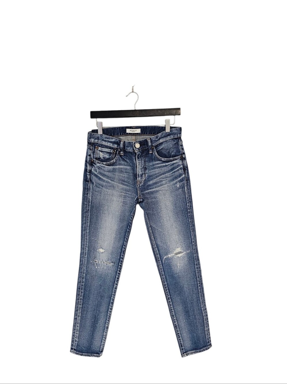 Moussy Vintage Mid Rise Distressed Y2K Skinny Ankle Blue Jeabs 27 Preownes